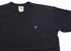 画像1: 90s Duck Head ワンポイント ロゴ刺繍 コットンTシャツ 黒 (1)