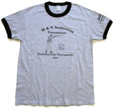 画像2: 00s M&N Augustine Foundation Sporting Clays Tournament リンガーTシャツ 杢グレー×黒 M (2)