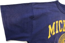 画像6: 80s USA製 RUSSELLラッセル MICHIGAN コットンTシャツ ナス紺 フェード XL (6)