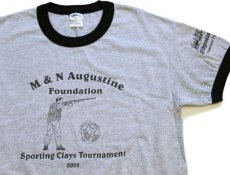 画像1: 00s M&N Augustine Foundation Sporting Clays Tournament リンガーTシャツ 杢グレー×黒 M (1)
