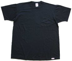 画像2: 90s USA製 JERZEES 無地 ポケットTシャツ 黒 L (2)