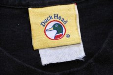 画像5: 90s Duck Head ワンポイント ロゴ刺繍 コットンTシャツ 黒 (5)