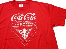 画像1: 90s USA製 Hanes Coca-Colaコカコーラ 1994 NWNM Regional Science & Engineering Fair 両面プリント Tシャツ 赤 XL (1)