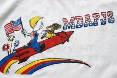 画像4: 80s PEPSIペプシ THE CHOICE OF A NEW GENERATION. MDAFJS 星条旗 両面プリント リンガーTシャツ ダメージ 白×赤 (4)