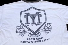 画像4: 00s TACO MAC BREWNIVERSITY 両面プリント コットン リンガーTシャツ 白×薄黒 L (4)