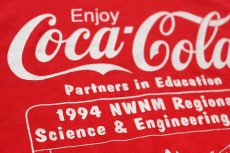 画像4: 90s USA製 Hanes Coca-Colaコカコーラ 1994 NWNM Regional Science & Engineering Fair 両面プリント Tシャツ 赤 XL (4)