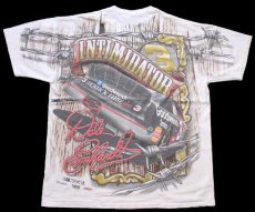 画像2: 90s USA製 NASCAR DALE EARNHARDT INTIMIDATOR オールオーバープリント コットンTシャツ アイボリー M (2)