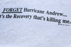 画像5: 90s USA製 FORGET Hurricane Andrew... メッセージ コットンTシャツ 杢ライトグレー XL (5)