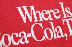 画像5: 90s USA製 Where Is Coca-Cola, Texas? コカコーラ ひび割れプリント Tシャツ 赤 L (5)