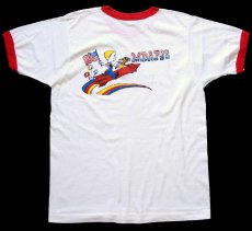 画像3: 80s PEPSIペプシ THE CHOICE OF A NEW GENERATION. MDAFJS 星条旗 両面プリント リンガーTシャツ ダメージ 白×赤 (3)