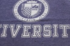 画像4: 80s USA製 REGIS UNIVERSITY ひび割れプリント Tシャツ 杢ナス紺 フェード L (4)