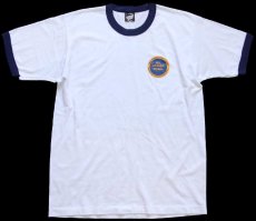 画像2: 90s USA製 U.S.BORDER PATROL リンガーTシャツ 白×紺 L (2)