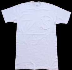 画像2: 70s TOWNCRAFT 無地 コットン ポケットTシャツ 白 M (2)