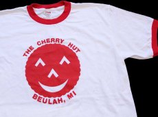 画像1: 00s THE CHERRY HUT BEULAH,MI コットン リンガーTシャツ 白×赤 L (1)