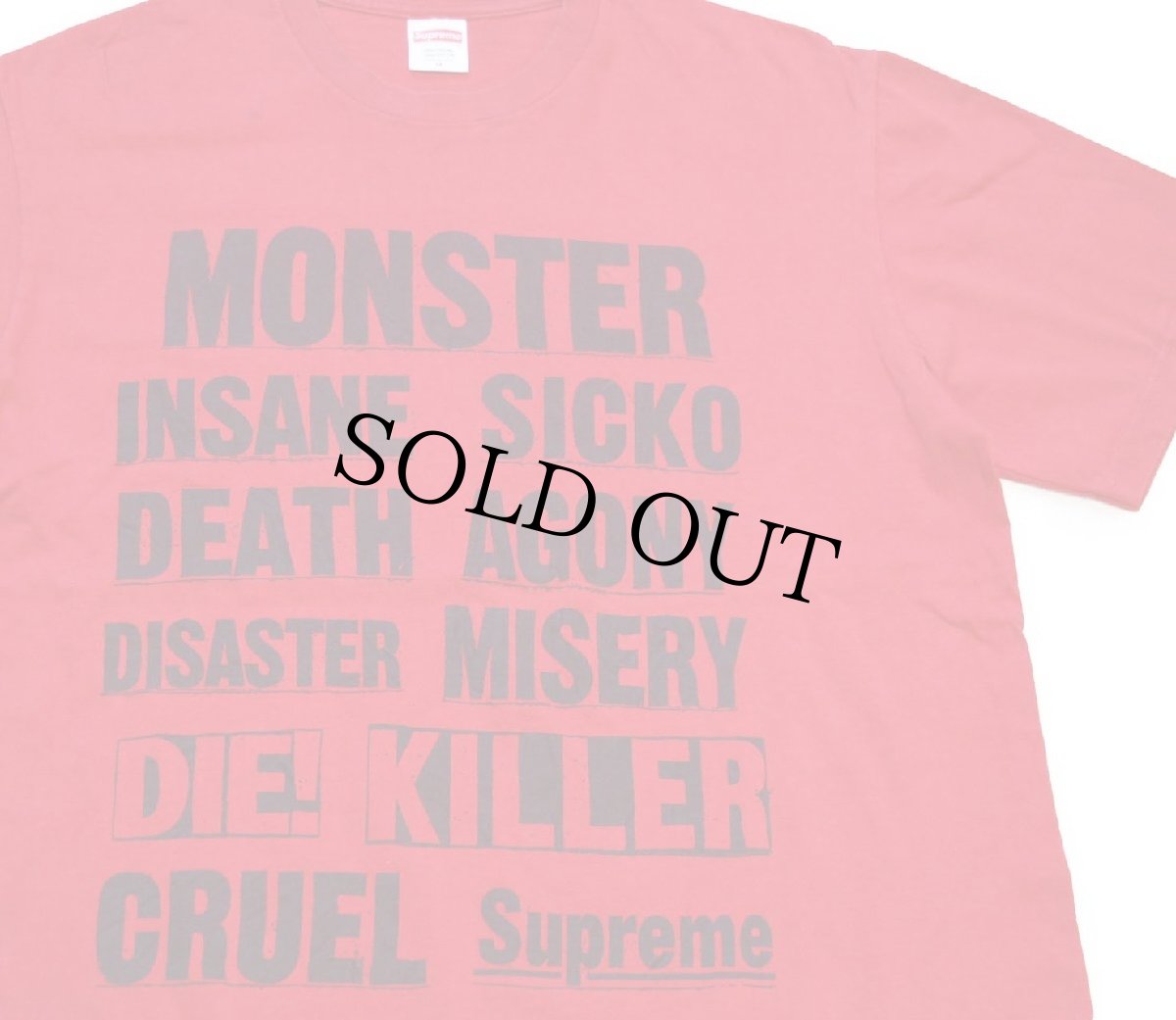 画像1: USA製 Supremeシュプリーム MONSTER モンスター レタリングプリント コットンTシャツ 赤 M (1)