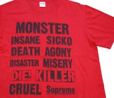 画像1: USA製 Supremeシュプリーム MONSTER モンスター レタリングプリント コットンTシャツ 赤 M (1)