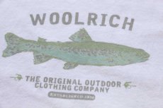 画像4: 00s USA製 WOOLRICH JOHN RICH&BROS ウールリッチ トラウト コットンTシャツ 白 M (4)