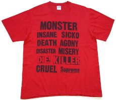 画像2: USA製 Supremeシュプリーム MONSTER モンスター レタリングプリント コットンTシャツ 赤 M (2)