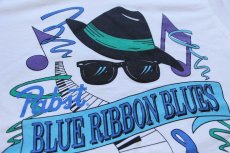 画像4: 90s USA製 Pabst BLUE RIBBON BLUES SUMMERFEST アート コットンTシャツ 白 M (4)