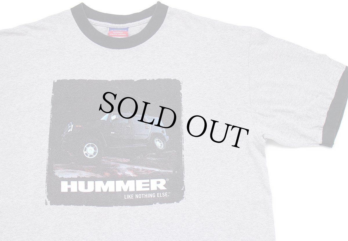 画像1: 00s メキシコ製 Championチャンピオン HUMMER H2 ハマー コットン リンガーTシャツ 杢グレー×黒 L (1)
