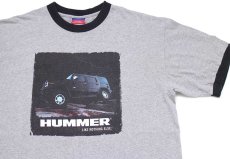 画像1: 00s メキシコ製 Championチャンピオン HUMMER H2 ハマー コットン リンガーTシャツ 杢グレー×黒 L (1)