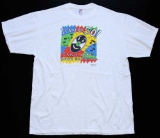 画像2: 90s USA製 SHOEBOX I CAN'T Be 50 I STILL LIKe Rock and RoLL レコード イラスト コットンTシャツ 白 XL (2)