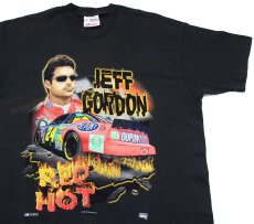 画像1: 00s メキシコ製 NASCAR JEFF GORDON DUPONT PEPSIペプシ ヘルメット 両面プリント コットンTシャツ 黒 XXL★特大 (1)