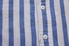 画像6: 90s L.L.Bean COOL WEAVE ストライプ 半袖 コットンシャツ 青×白 L (6)