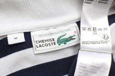 画像4: CHEMISE LACOSTE ラコステ 85周年 ライン コットン 鹿の子 ポロシャツ 紺 M (4)