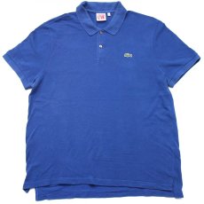 画像1: LACOSTE L!VE ラコステ ライブ ワンポイント コットン 鹿の子 ポロシャツ 青 6★206 (1)