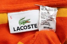 画像4: 90s LACOSTEラコステ 太ボーダー コットン 鹿の子 ポロシャツ オレンジ×イエロー 5 (4)