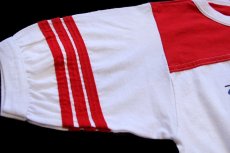 画像6: 80s USA製 1986 MID AMERICA NATS NSRA HOTROD 星条旗 ツートン アスレチックTシャツ 白×赤 L (6)