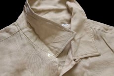 画像4: 60s Monte Carlo 織り柄 装飾 半袖 レーヨン オープンカラーシャツ ベージュ M (4)