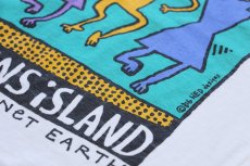 画像5: 90s ST.SIMONS ISLAND GEORGIA PLANET EARTH BIG HED designs アート コットンTシャツ 白 L (5)