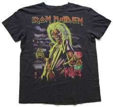 画像2: IRON MAIDEN Killers 両面プリント コットン バンドTシャツ 黒 L (2)