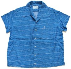 画像1: イタリア製 dieselディーゼル supershirt 総柄 イタリアンカラー 半袖 レーヨンシャツ L (1)