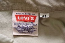 画像4: 80s ポルトガル製 Levi'sリーバイス ツートン 切り替え 半袖 コットンシャツ グレーベージュ 41★ユーロ (4)