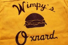 画像5: 60s USA製 Wimpy's Oxnard ハンバーガー フェルトプリント ボウリングシャツ マスタード (5)