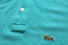 画像5: 80s USA製 IZOD LACOSTE ラコステ ワンポイント コットン 鹿の子 ポロシャツ エメラルドグリーン M (5)