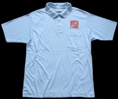 画像2: 80s USA製 Hanes THE HOME DEPOT ホームデポ ロゴ JUST ANOTHER DAY IN PARADISE! 両面プリント ポロシャツ 水色 L (2)