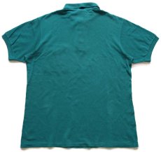 画像2: 80s フランス製 CHEMISE LACOSTE ラコステ LOISIRS ワンポイント ポケット付き コットン 鹿の子 ポロシャツ 緑 4★239 (2)