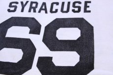 画像5: 60s CHAMPIONチャンピオン ランタグ SYRACUSE 69 ナンバリング 両面 オール染み込みプリント コットン フットボールTシャツ 白 (5)