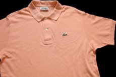 画像3: 70s フランス製 CHEMISE LACOSTE ラコステ ワンポイント コットン 鹿の子 ポロシャツ 薄ピンク 7★234 (3)