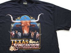 画像1: 80s USA製 3D EMBLEM TEXAS LONGHORN 牛 Tシャツ 黒 L (1)