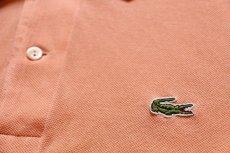 画像5: 70s フランス製 CHEMISE LACOSTE ラコステ ワンポイント コットン 鹿の子 ポロシャツ 薄ピンク 7★234 (5)