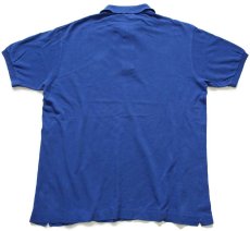 画像2: 70s フランス製 CHEMISE LACOSTE ラコステ ワンポイント コットン 鹿の子 ポロシャツ 青 7★241 (2)