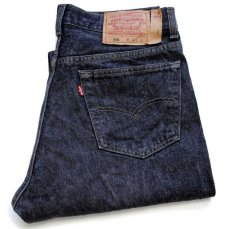 画像1: 90s USA製 Levi'sリーバイス 501 ダメージ カットオフ 先染め ブラック デニムパンツ w34 (1)