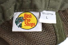 画像5: 00s Bass Pro Shops コットン メッシュ フィッシングハット グリーングレー L (5)