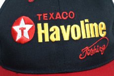 画像5: デッドストック★00s TEXACO Havoline Fishing ロゴ刺繍 ツートン 切り替え キャップ 黒×赤 (5)