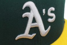 画像5: NEW ERA 59FIFTY MLB Oakland Athletics 刺繍 ツートン 切り替え ベースボールキャップ 緑×黄 7 1/4 (5)